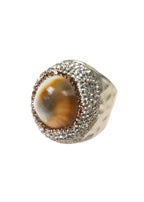 Shell Pavé Cocktail Ring R2852