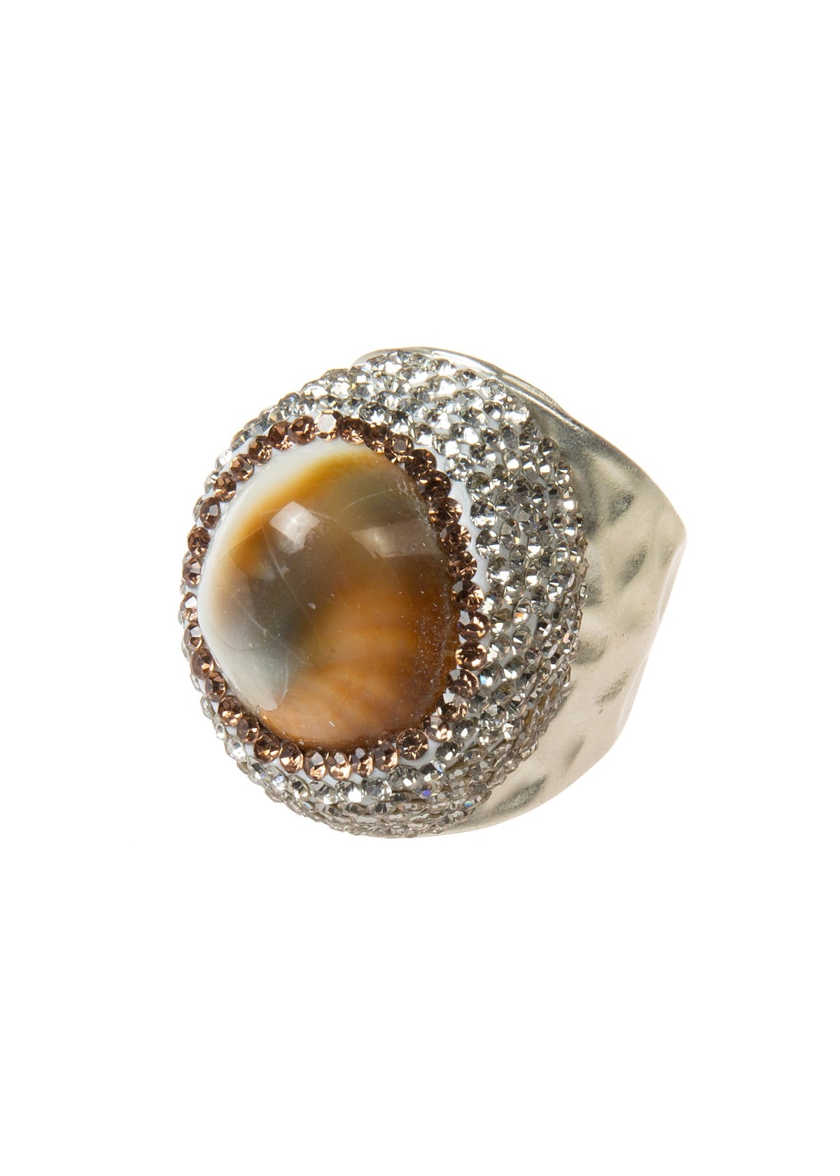 Shell Pavé Cocktail Ring R2852