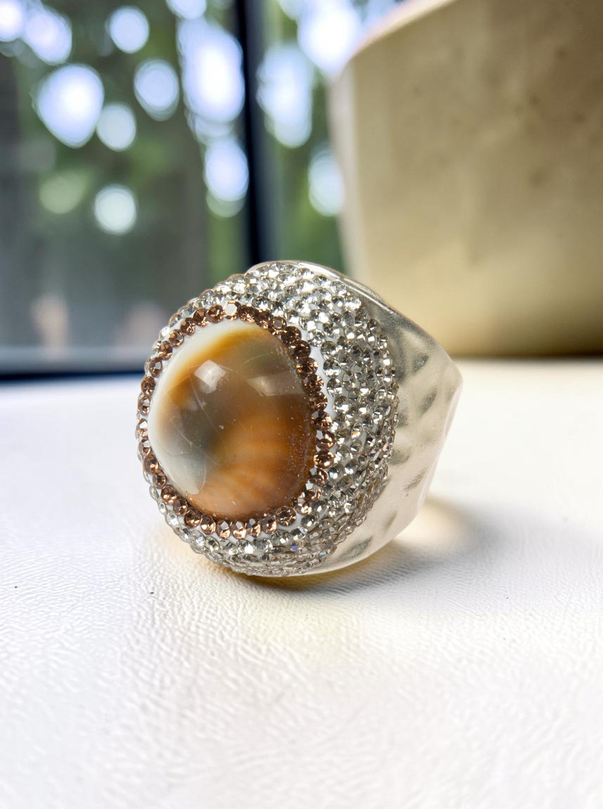 Shell Pavé Cocktail Ring R2852