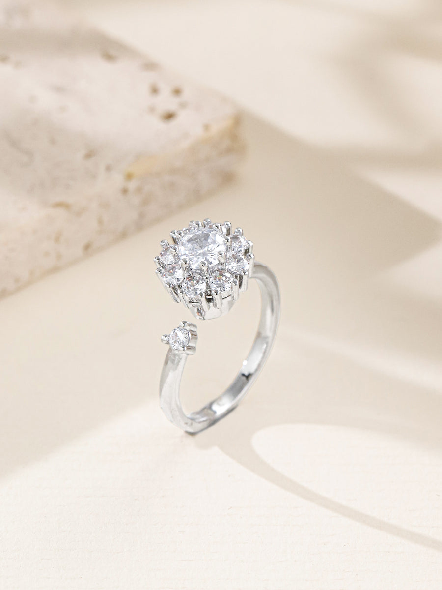 Flower Cubic Zirconia Ring R2858