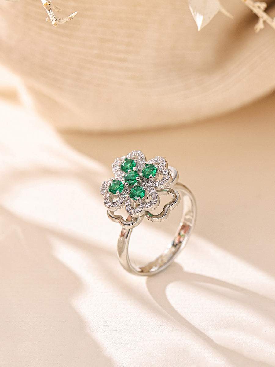 Flower Cubic Zirconia Ring R2868