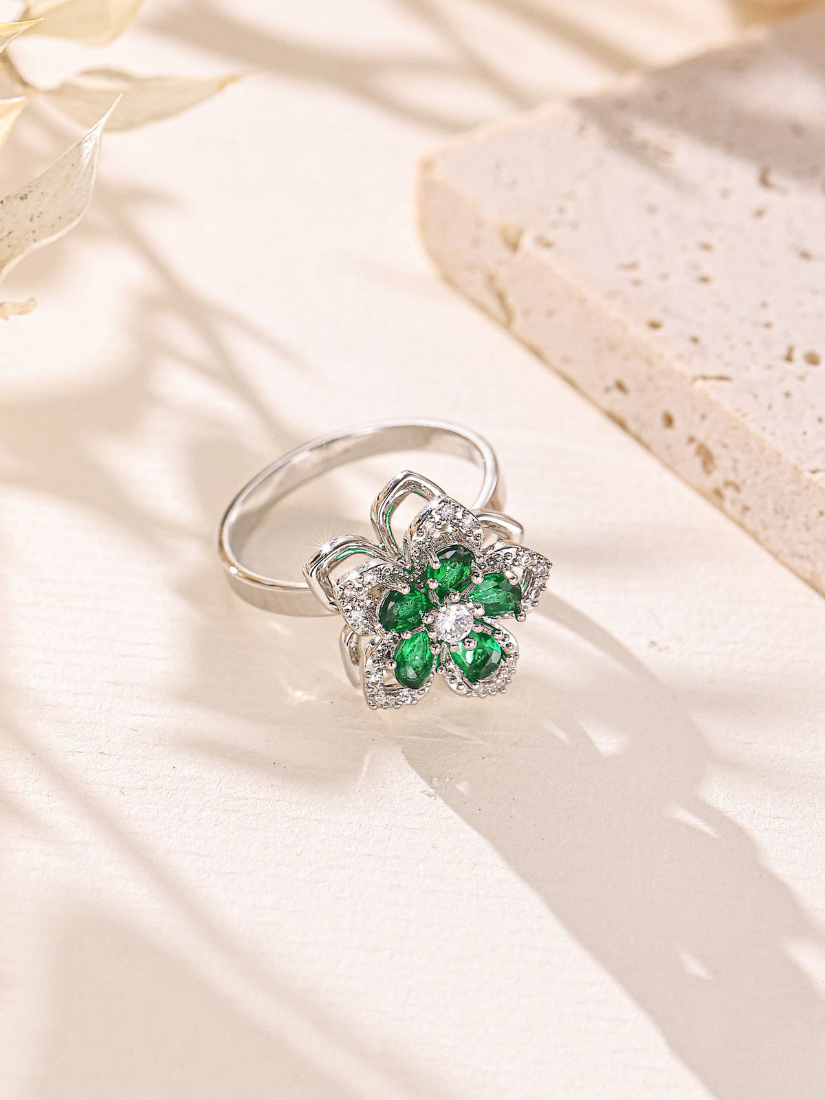 Flower Cubic Zirconia Ring R2876
