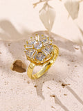 Flower Cubic Zirconia Ring R2878