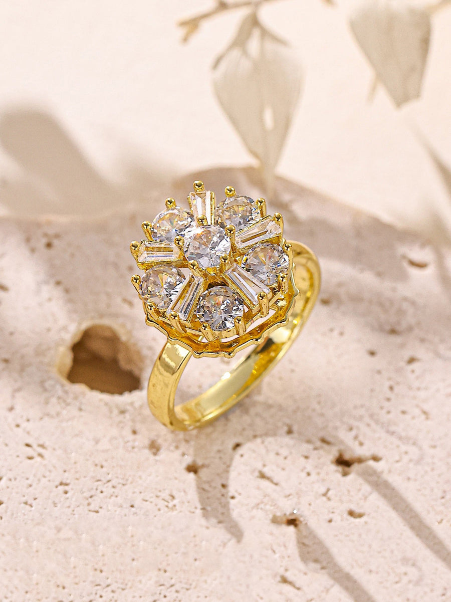 Flower Cubic Zirconia Ring R2878