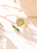 Flower Cubic Zirconia Ring R2881