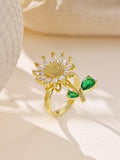 Flower Cubic Zirconia Ring R2883