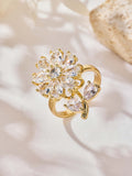Flower Cubic Zirconia Ring R2885