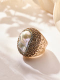 Freshwater Baroque Pearl Pavé Cocktail Ring R2889
