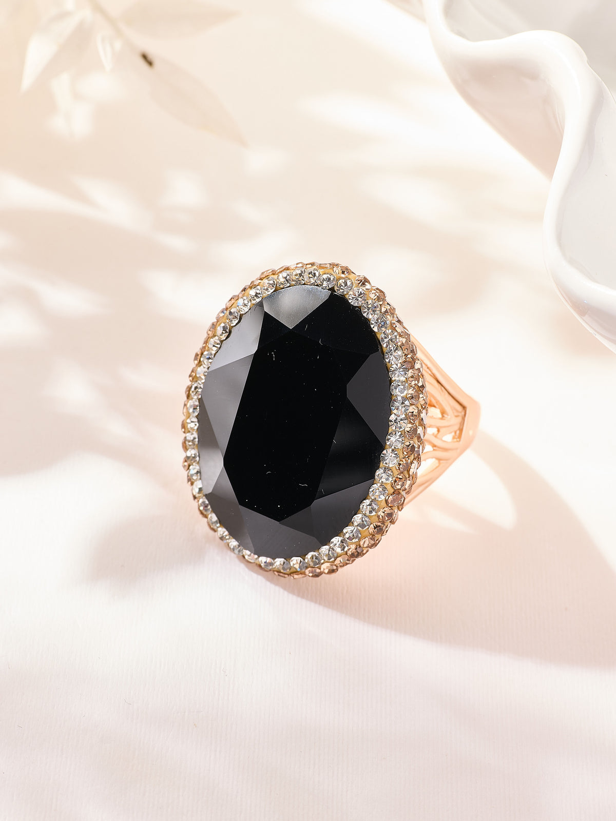 Crystal Pavé Cocktail Ring R2897-Gold - view 3
