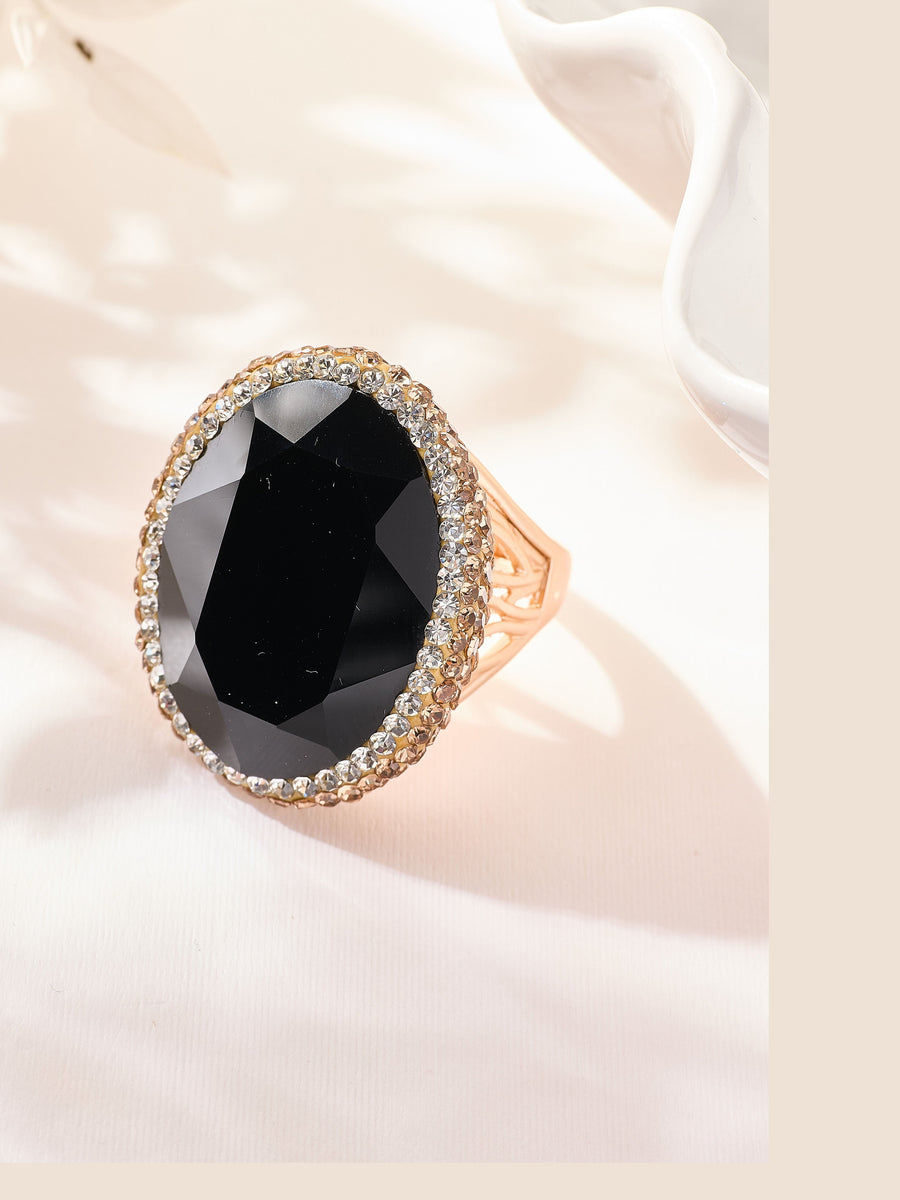 Crystal Pavé Cocktail Ring R2897-Gold