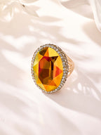 Crystal Pavé Cocktail Ring R2897-Gold - view 5