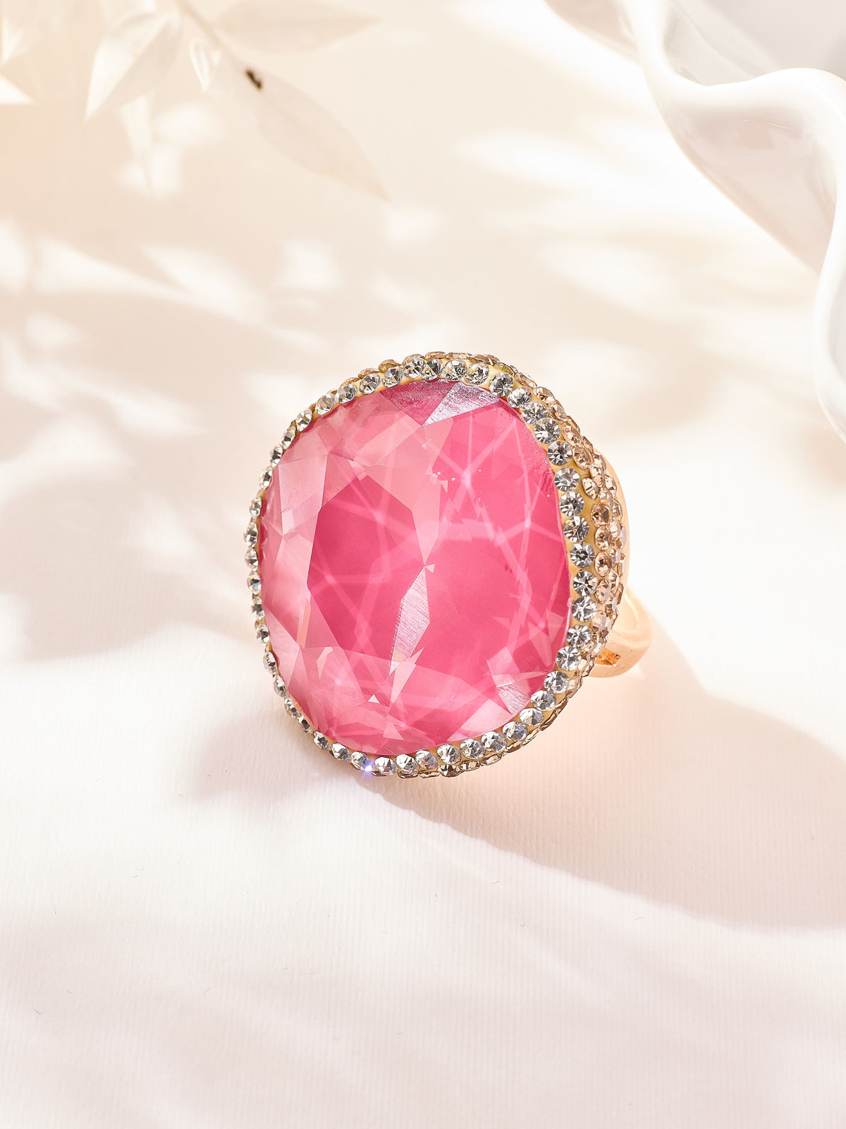 Crystal Pavé Cocktail Ring R2901-Gold - view 4