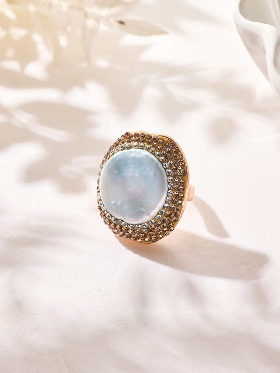 Freshwater Pearl Pavé Cocktail Ring R2902