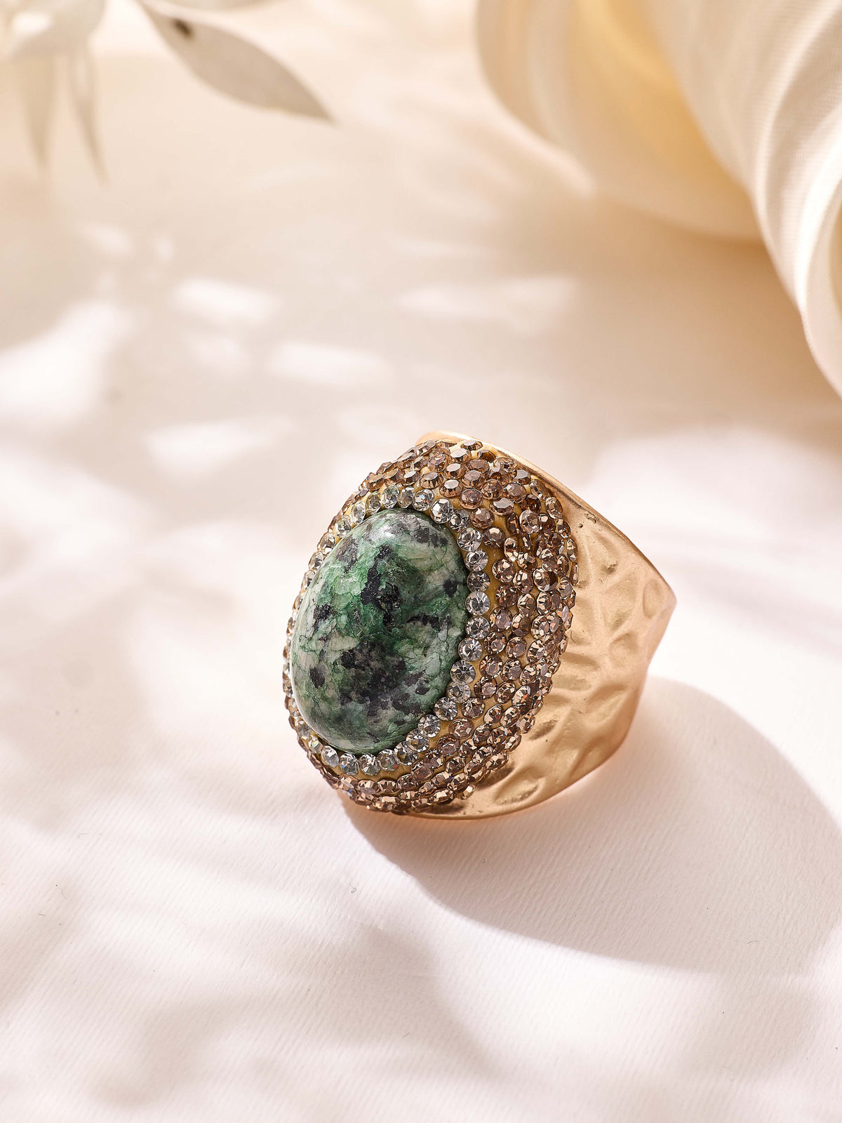 Crystal Pavé Cocktail Ring R2913-Gold - view 7