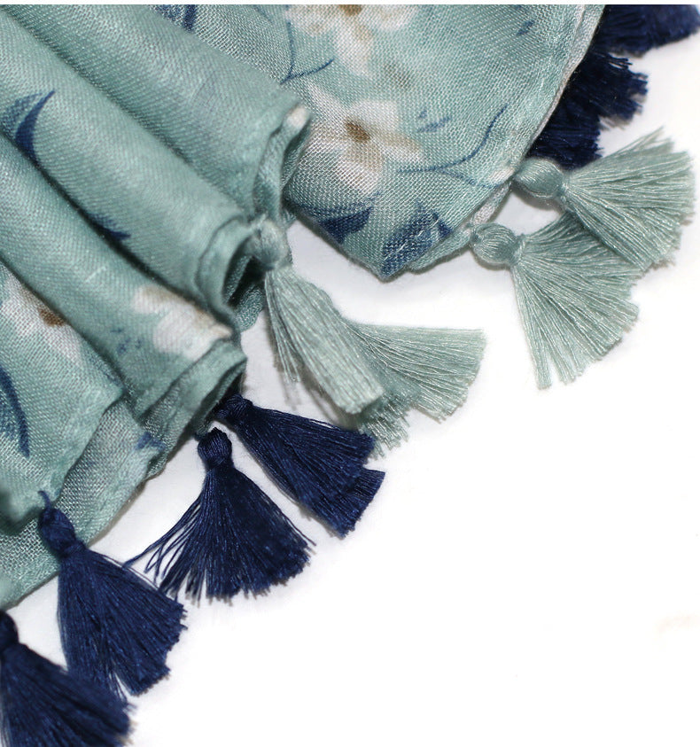 Floral Cotton fiber Scarf S0090
