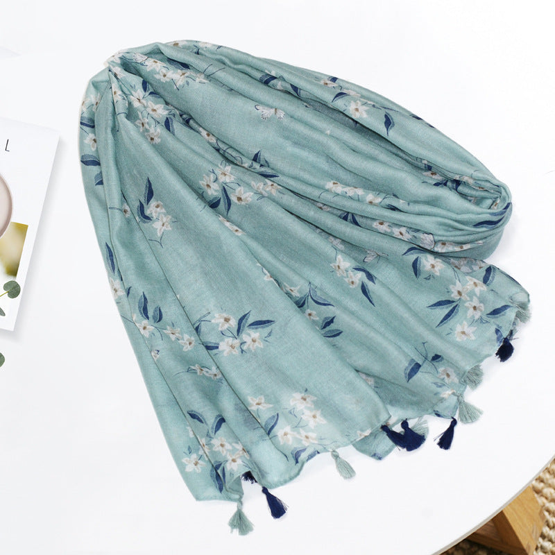 Floral Cotton fiber Scarf S0090