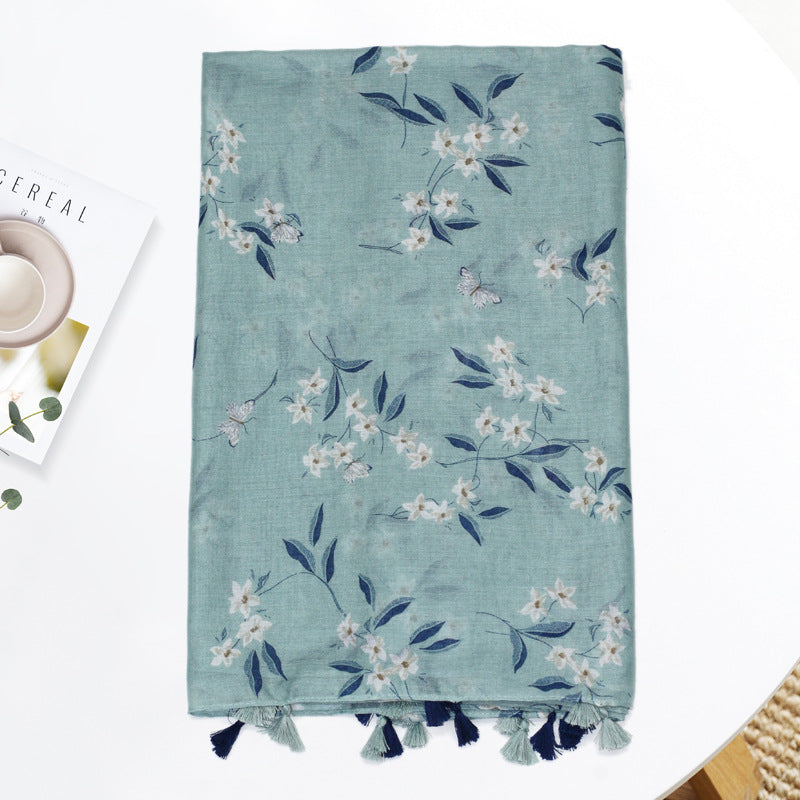 Floral Cotton fiber Scarf S0090