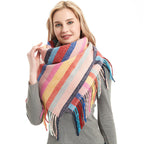 Multicolor Striped Tassel Scarf S0098