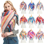 Multicolor Striped Tassel Scarf S0098