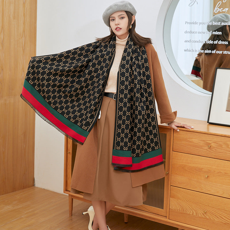 Cross Pattern Cashmere Scarf S0120 – view 12