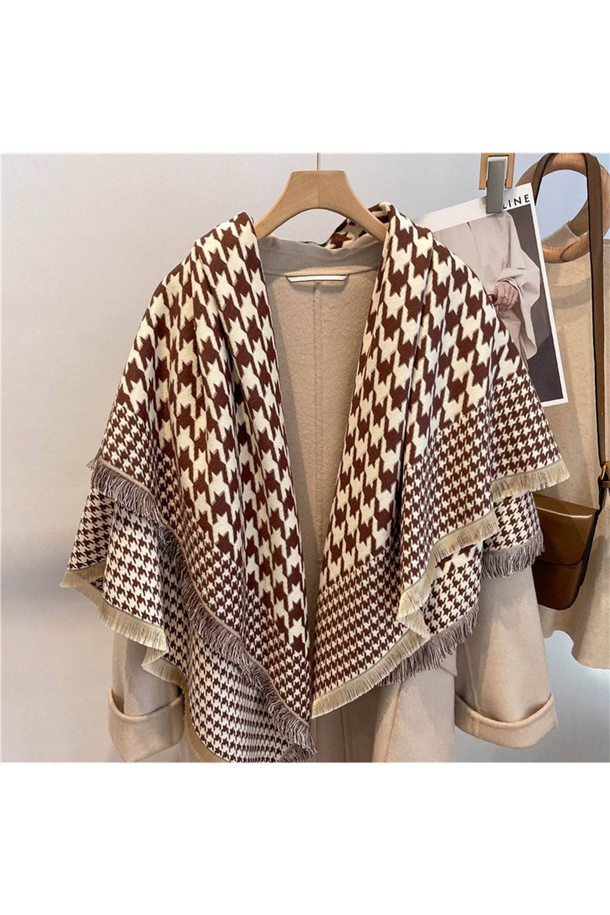 Houndstooth Pattern Cashmere Scarves S0192
