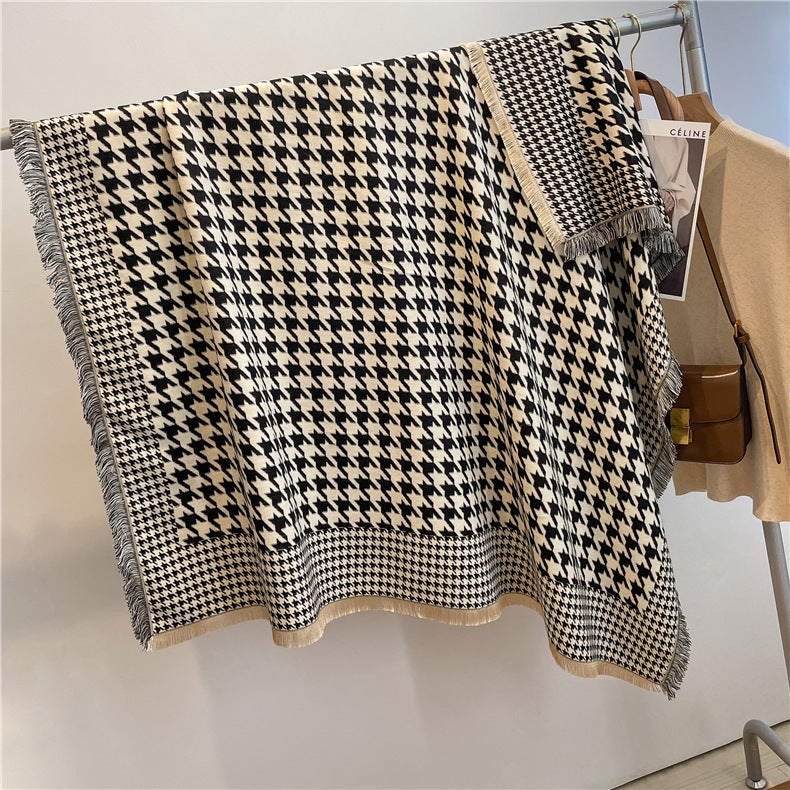 Houndstooth Pattern Cashmere Scarves S0192