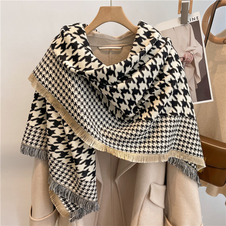 Houndstooth Pattern Cashmere Scarves S0192