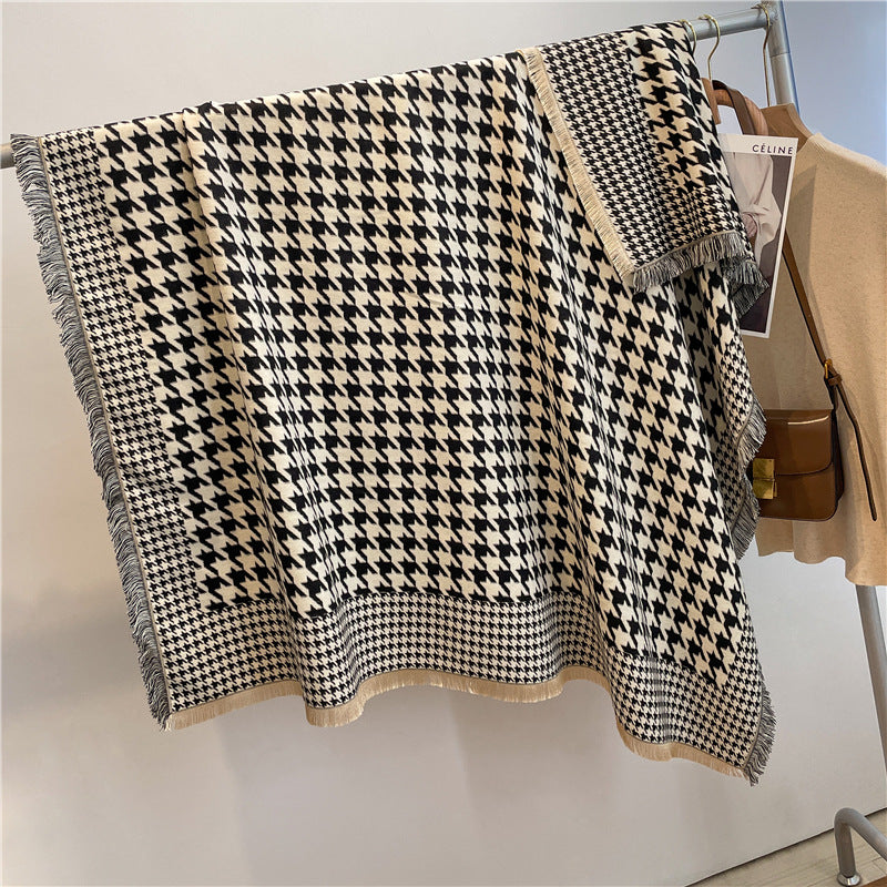 Houndstooth Pattern Cashmere Scarves S0192
