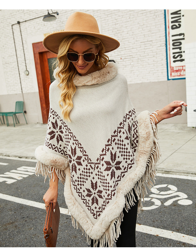 Collar Pullover Tassel Cape S0211