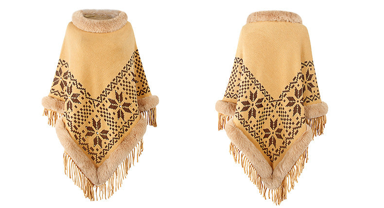 Collar Pullover Tassel Cape S0211