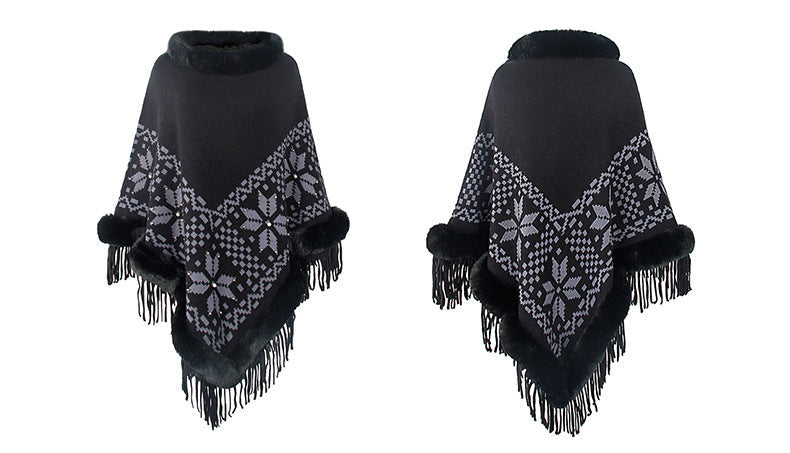 Collar Pullover Tassel Cape S0211
