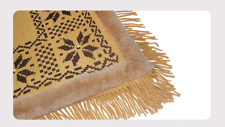 Collar Pullover Tassel Cape S0211