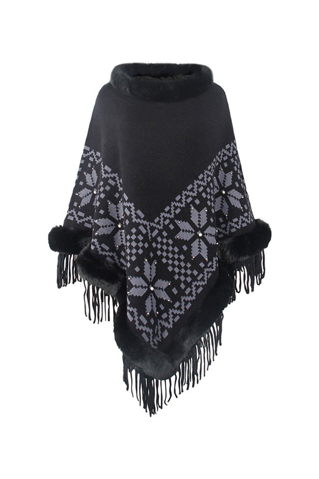 Collar Pullover Tassel Cape S0211