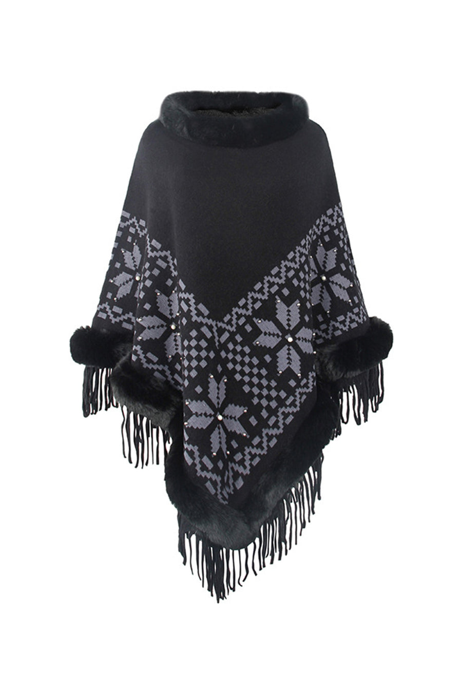 Collar Pullover Tassel Cape S0211