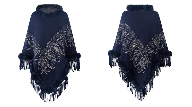 Collar Pullover Tassel Cape S0214
