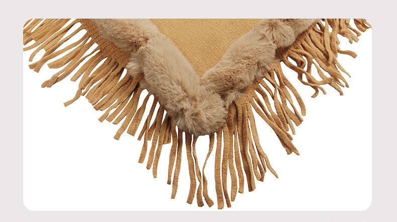 Collar Pullover Tassel Cape S0214