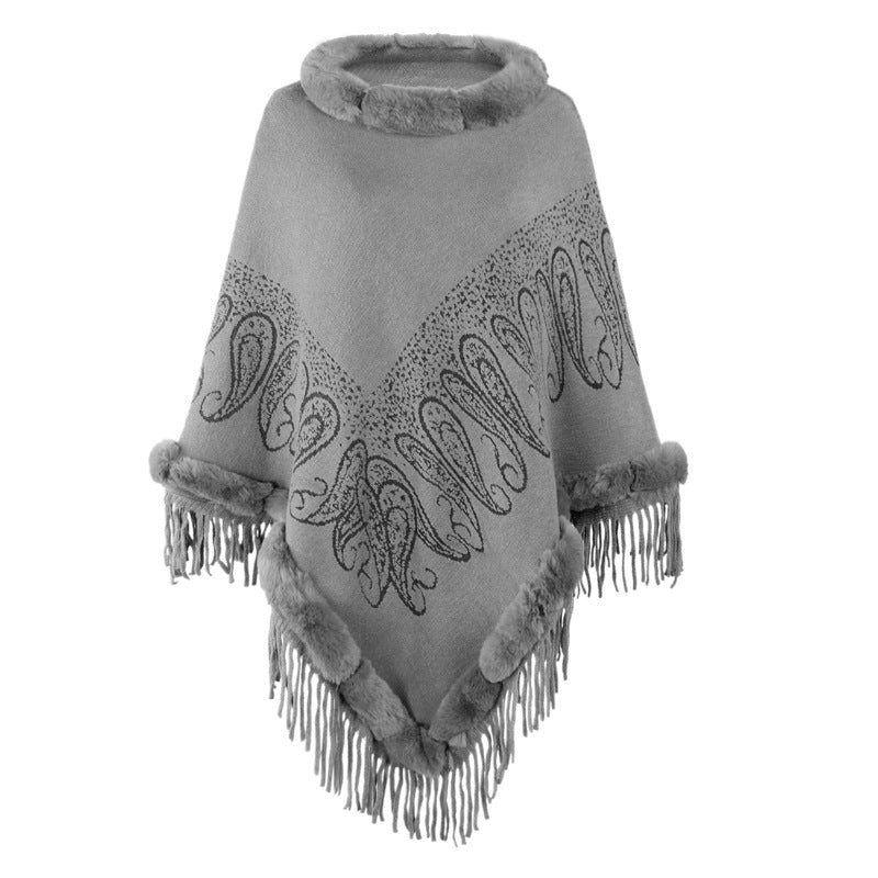 Collar Pullover Tassel Cape S0214