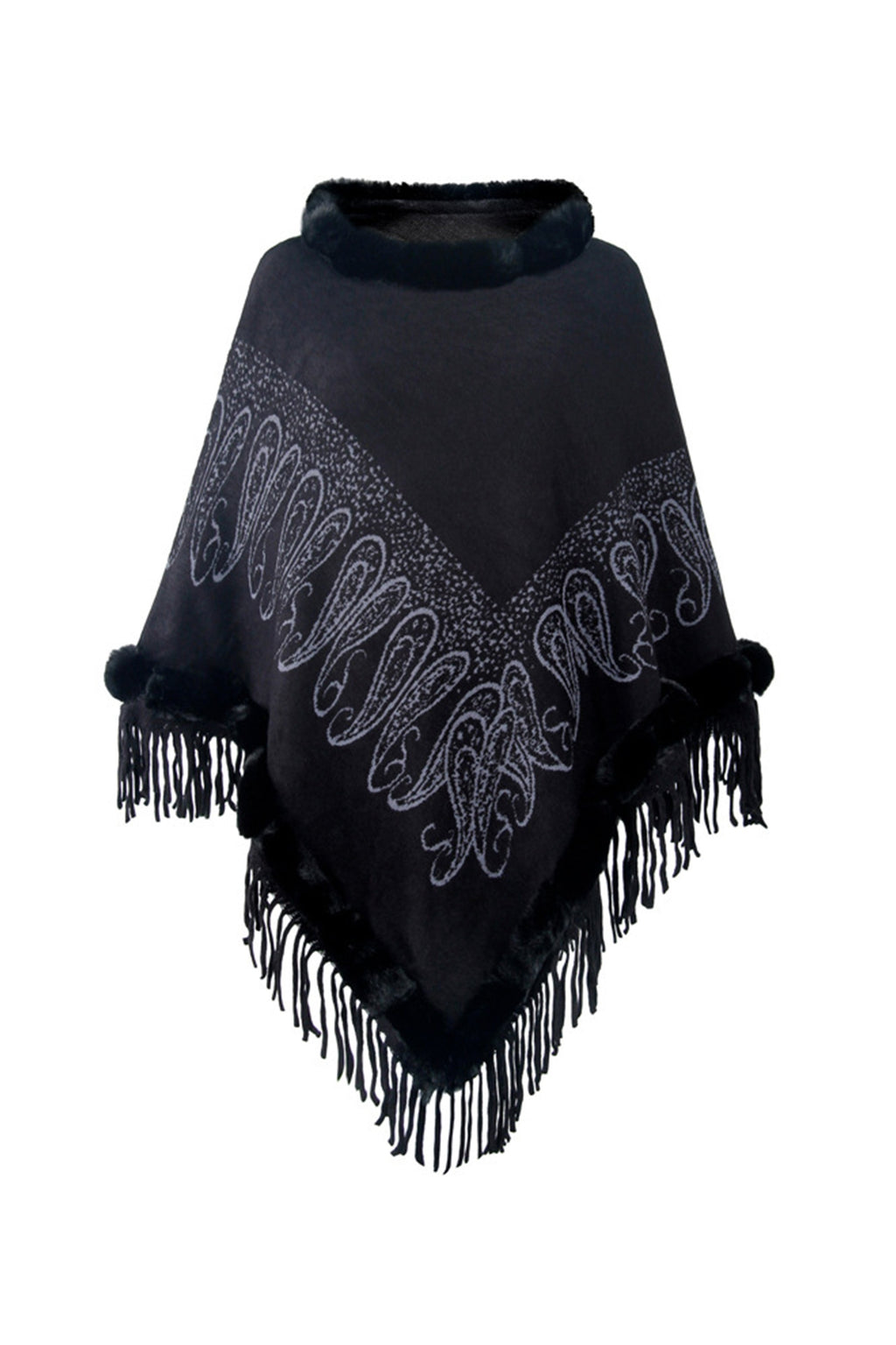 Collar Pullover Tassel Cape S0214