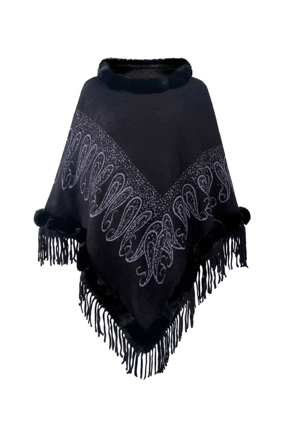 Collar Pullover Tassel Cape S0214