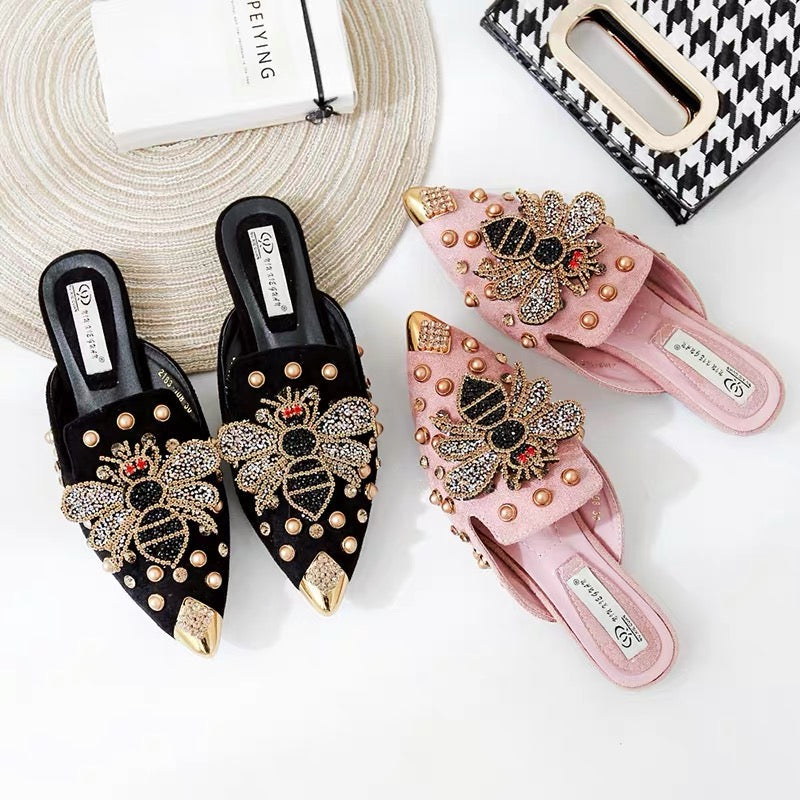 Rhinestone Bee Slippers Sandals SH0021