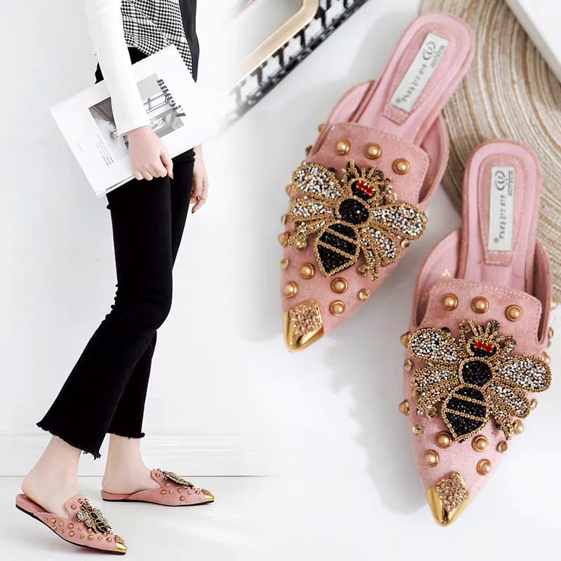 Rhinestone Bee Slippers Sandals SH0021