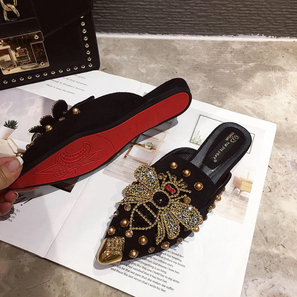 Rhinestone Bee Slippers Sandals SH0021