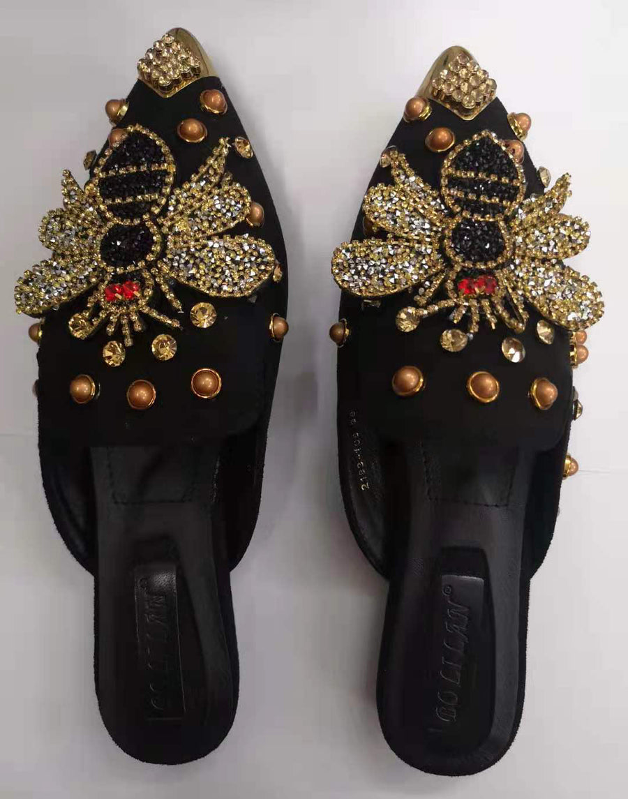 Rhinestone Bee Slippers Sandals SH0021
