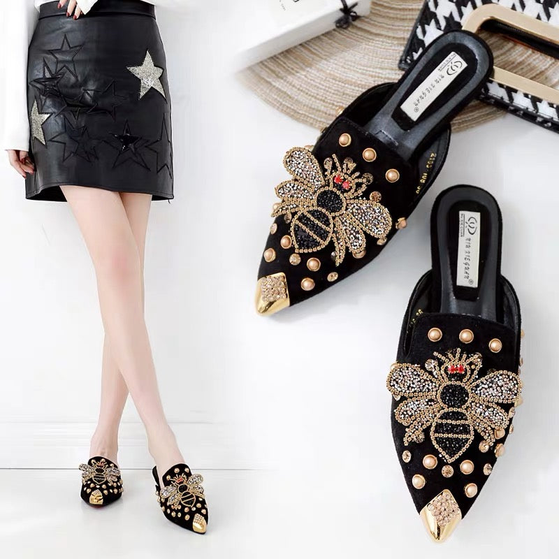 Rhinestone Bee Slippers Sandals SH0021