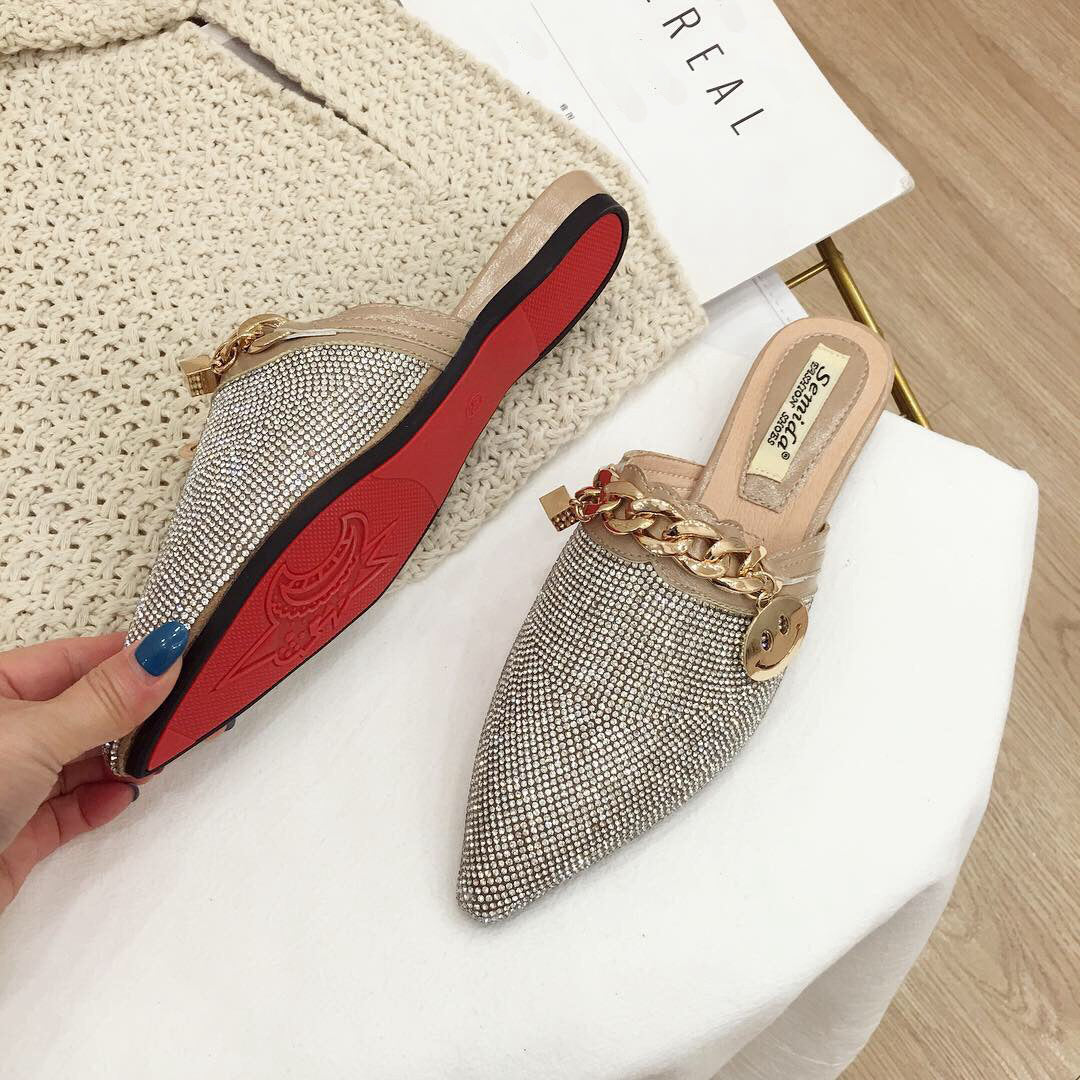 Rhinestone Chain Sandals Slippers SH0029