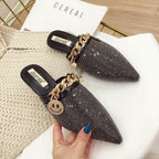 Rhinestone Chain Sandals Slippers SH0029