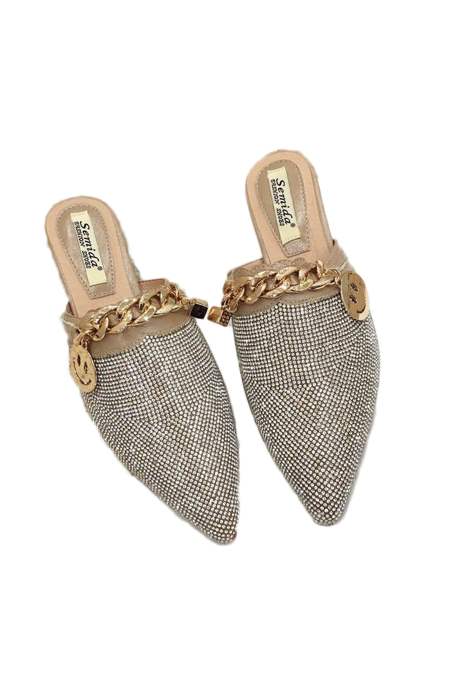Rhinestone Chain Sandals Slippers SH0029
