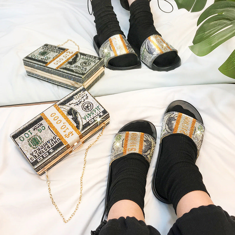 Dollar Rhinestone Sandal SH0042