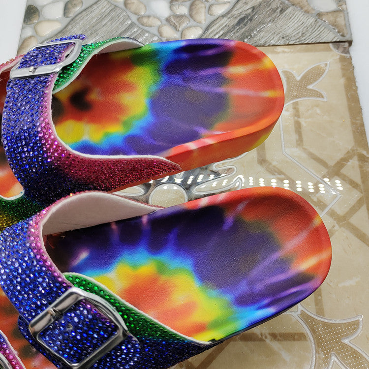 Double Buckle Rhinestone Sandal SH0047