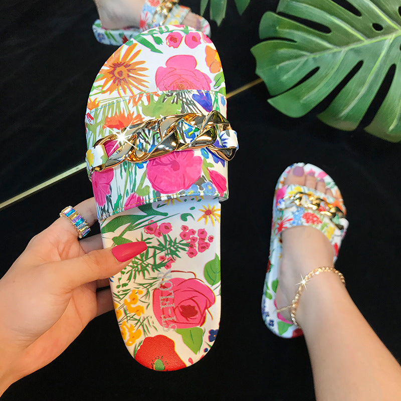 Floral Printed Sandal SH0056-WH